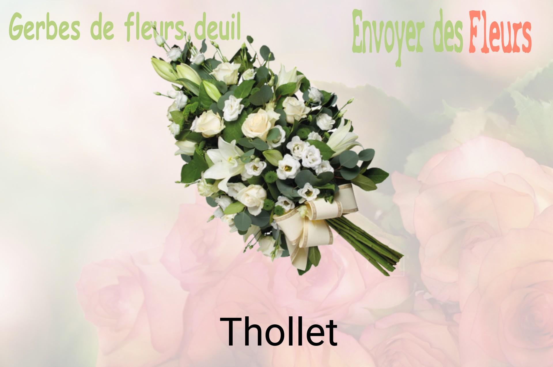 Gerbe de fleurs de deuil livrée à Thollet
